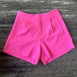 A NEW DAY High-Waisted Pleated Hot Pink Dress Shorts With Pockets